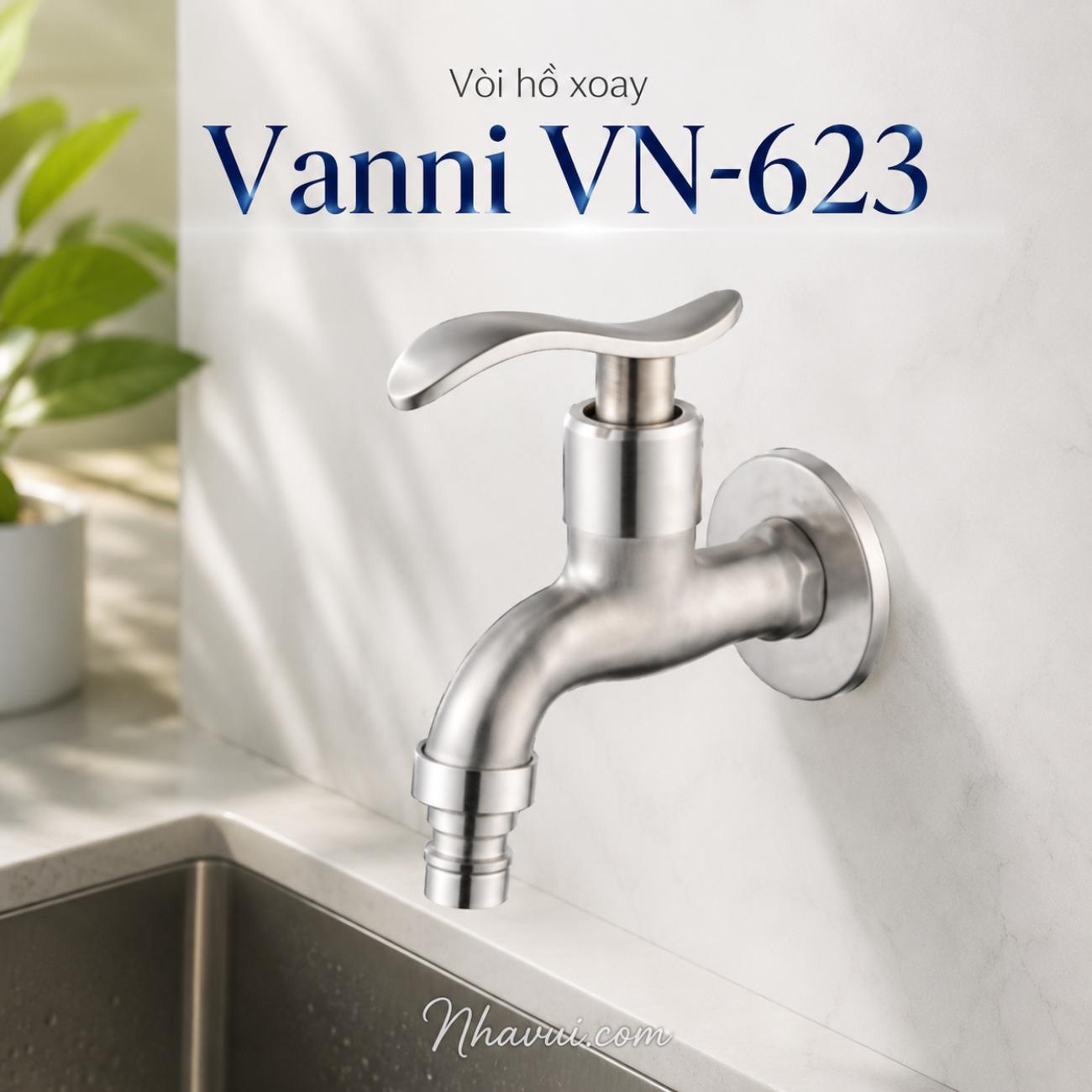 Vòi hồ xoay Vanni VN-623 inox 304