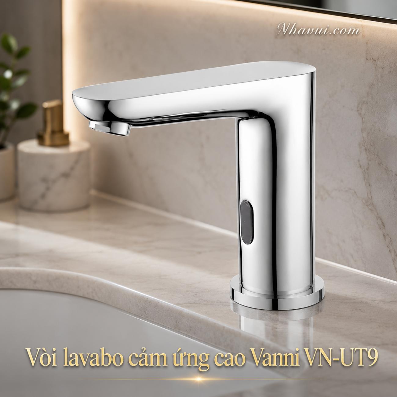 Vòi lavabo cảm ứng cao Vanni VN-UT9 đồng thau mạ crome