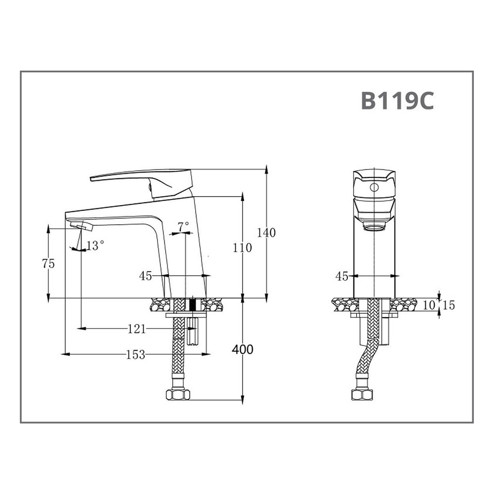 Vòi lavabo lạnh Caesar B119C chính hãng, bảo hành 24 tháng