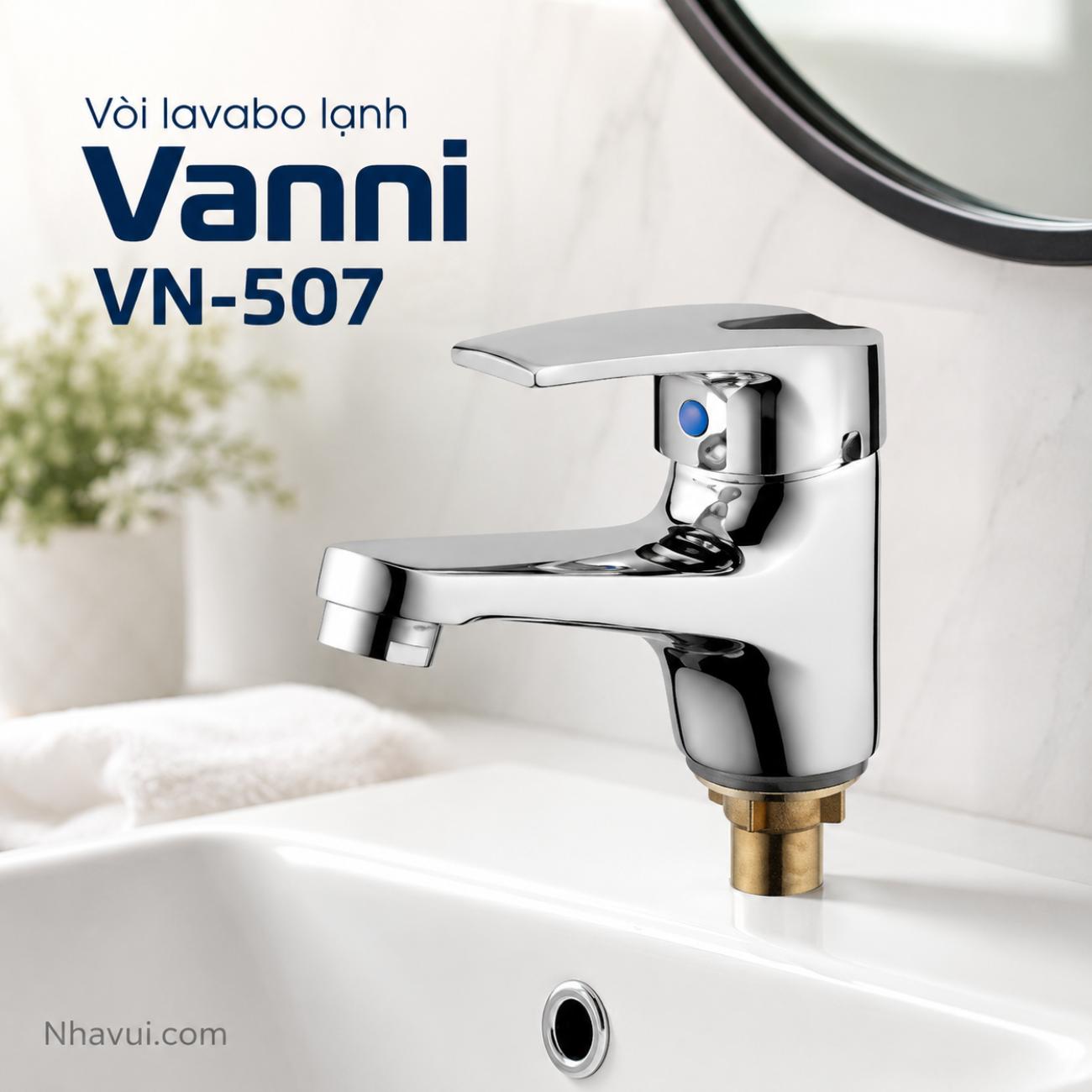 Vòi lavabo lạnh Vanni VN-507 đồng thau mạ crome