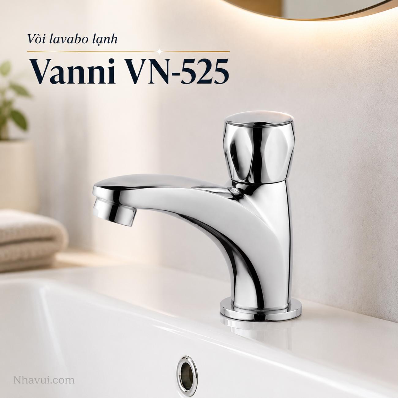 Vòi lavabo lạnh Vanni VN-525 đồng thau mạ crome