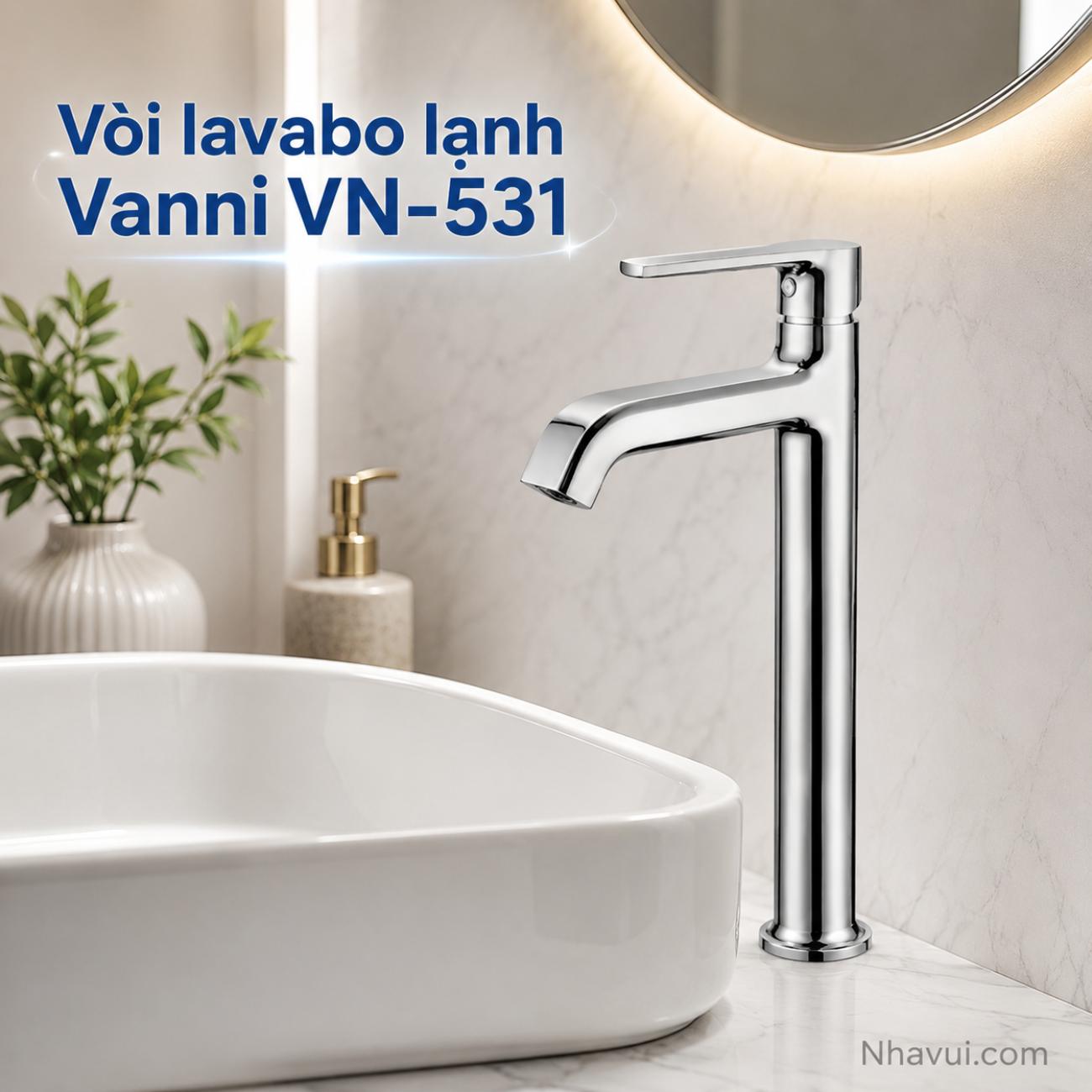 Vòi lavabo lạnh Vanni VN-531 đồng thau mạ crome