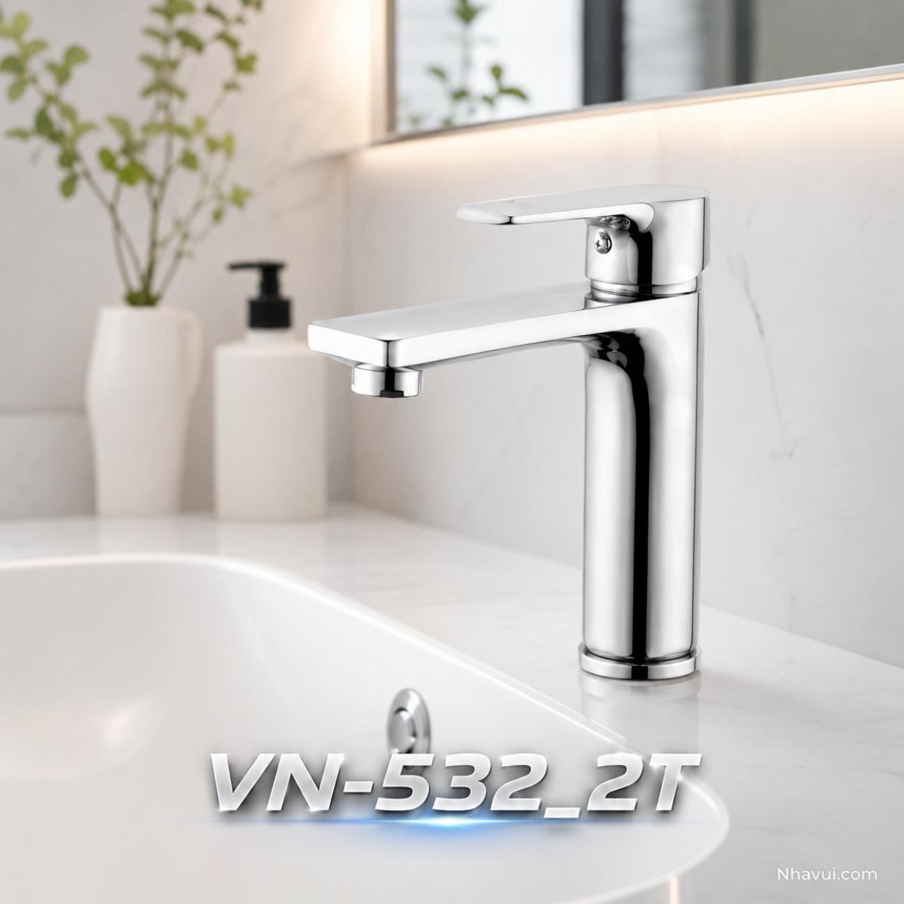 Vòi lavabo lạnh Vanni VN-532_2T đồng thau mạ crome