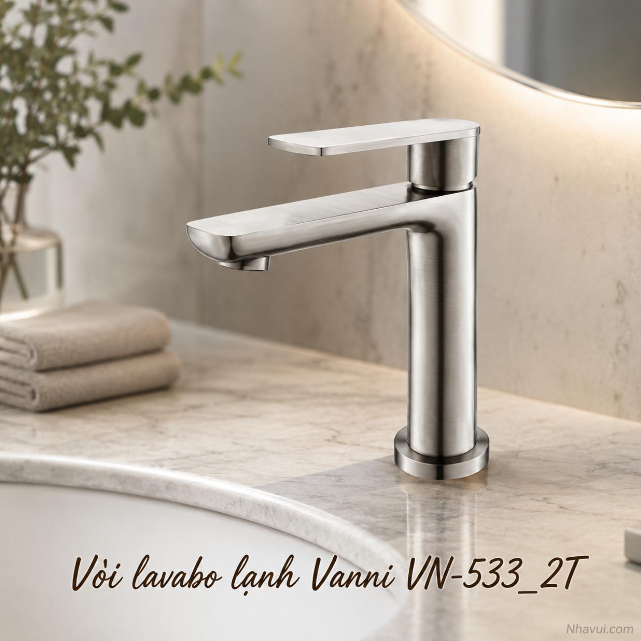 Vòi lavabo lạnh Vanni VN-533_2T inox 304