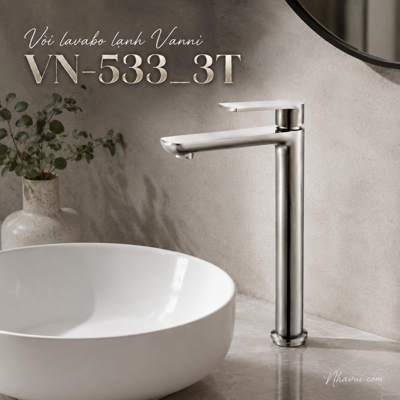 Vòi lavabo lạnh Vanni VN-533_3T inox 304