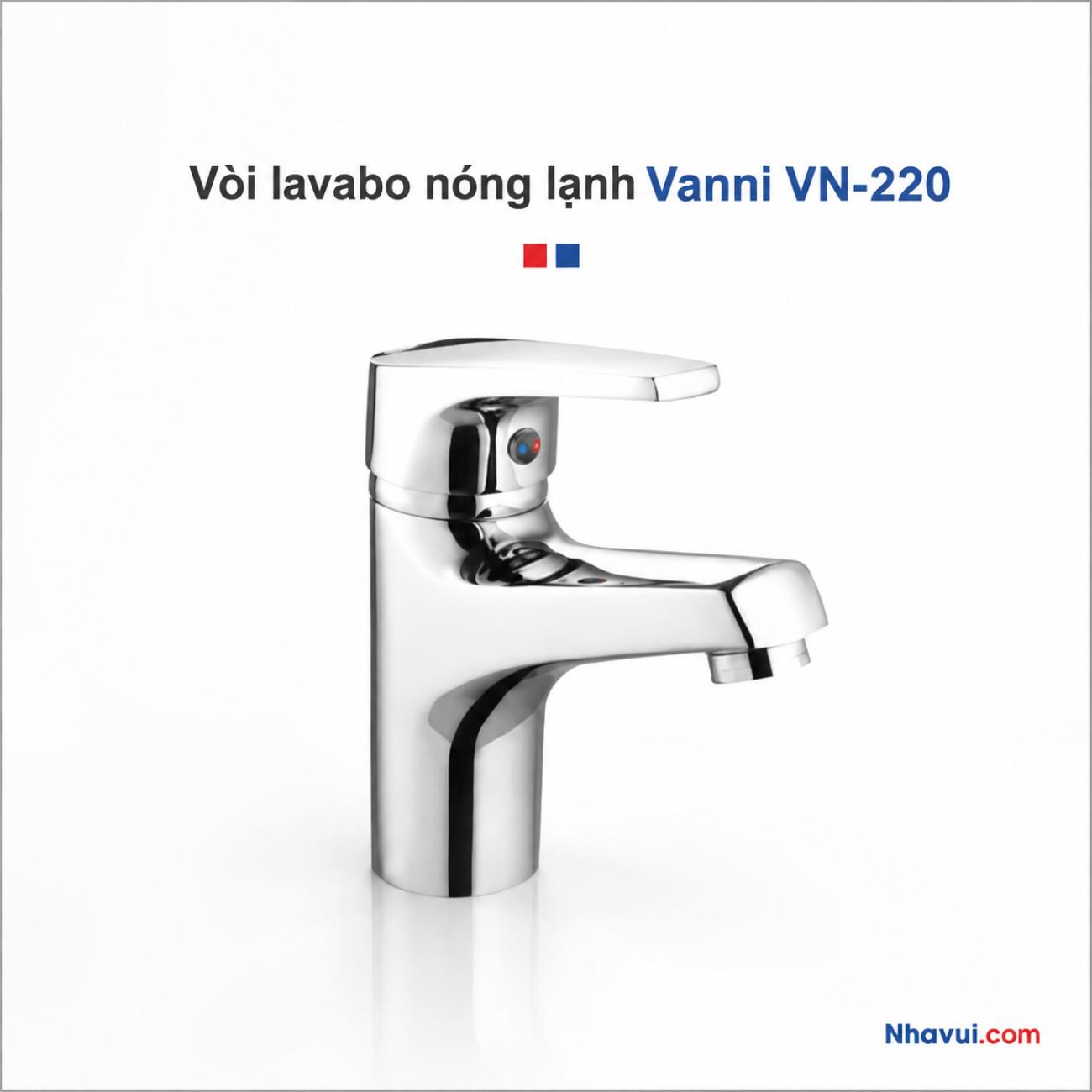 Vòi lavabo nóng lạnh Vanni VN-220 đồng thau mạ crome