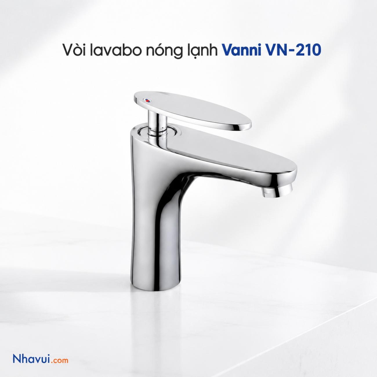 Vòi lavabo nóng lạnh Vanni VN-210 đồng thau mạ crome