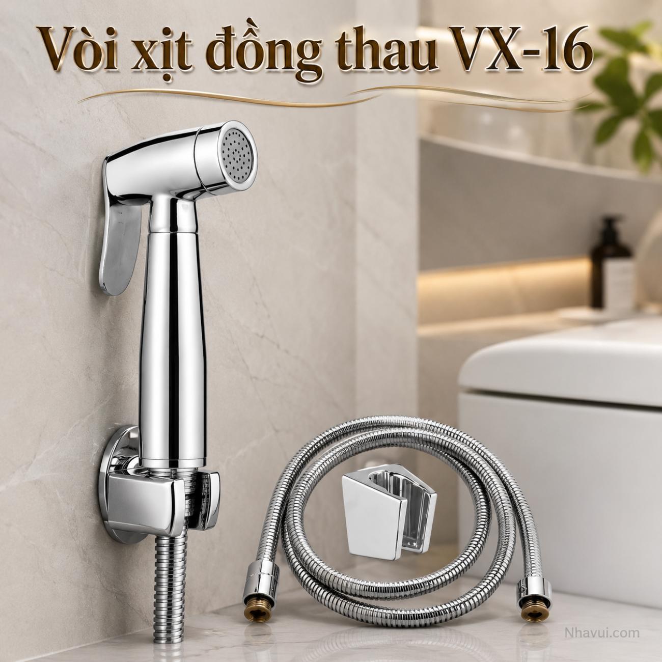 Vòi xịt đồng thau Vanni VX-16 đồng thau mạ crome