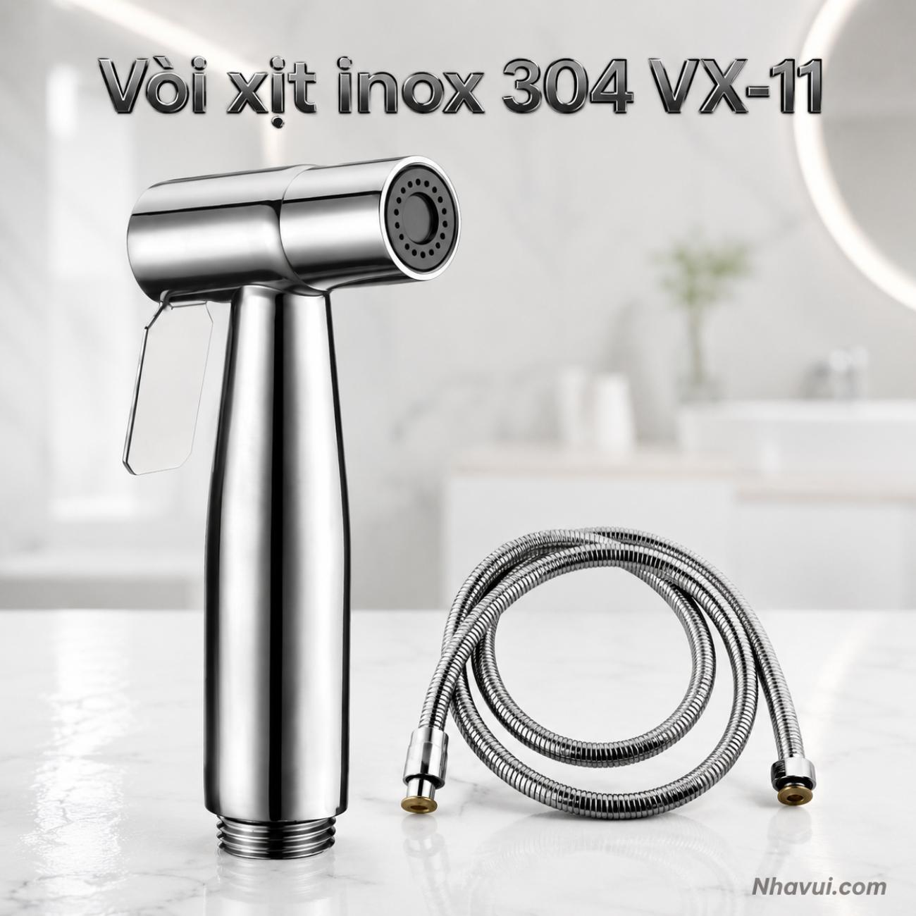 Vòi xịt inox 304 Vanni VX-11 kèm dây inox