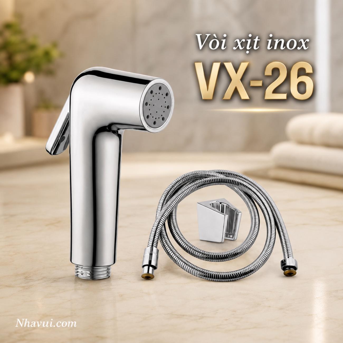 Vòi xịt inox Vanni VX-26 đồng thau mạ crome chống gỉ sét
