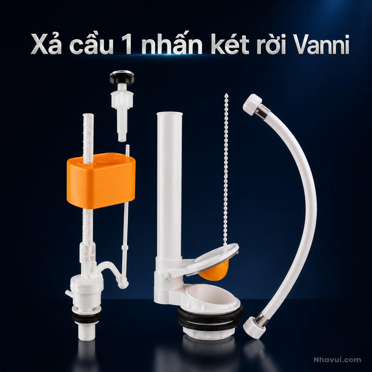 Xả cầu 1 nhấn két rời Vanni phụ kiện cấp xả bồn cầu