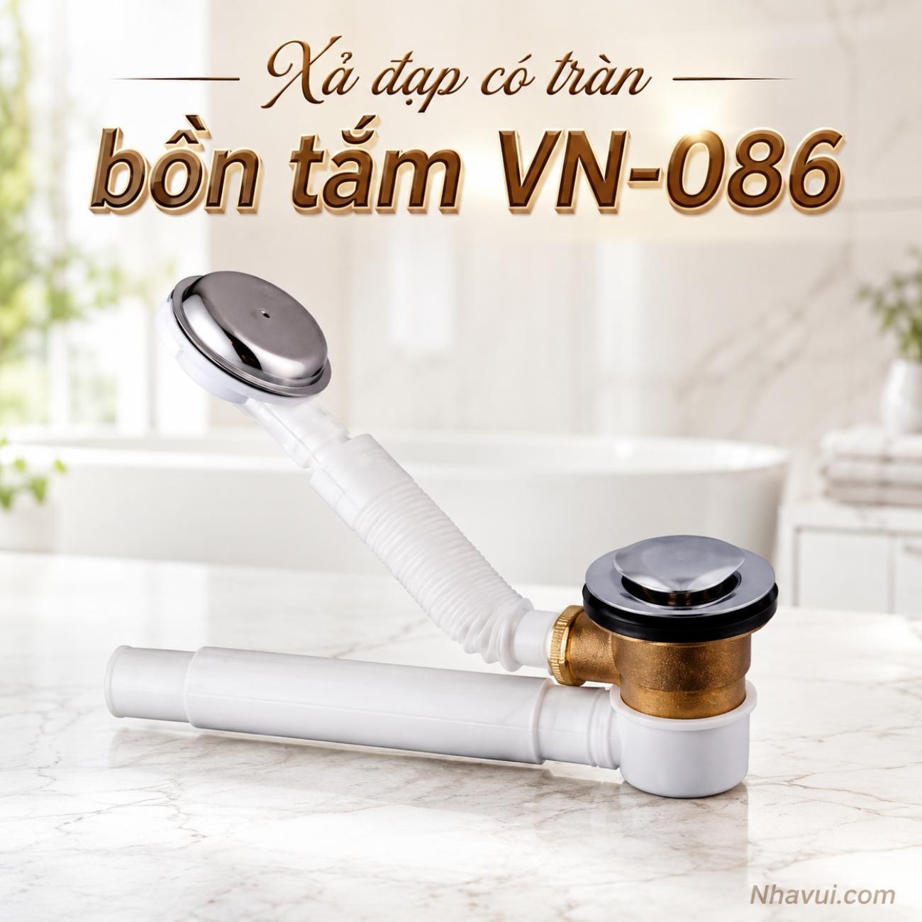 Xả đạp có tràn bồn tắm Vanni VN-086 nhựa