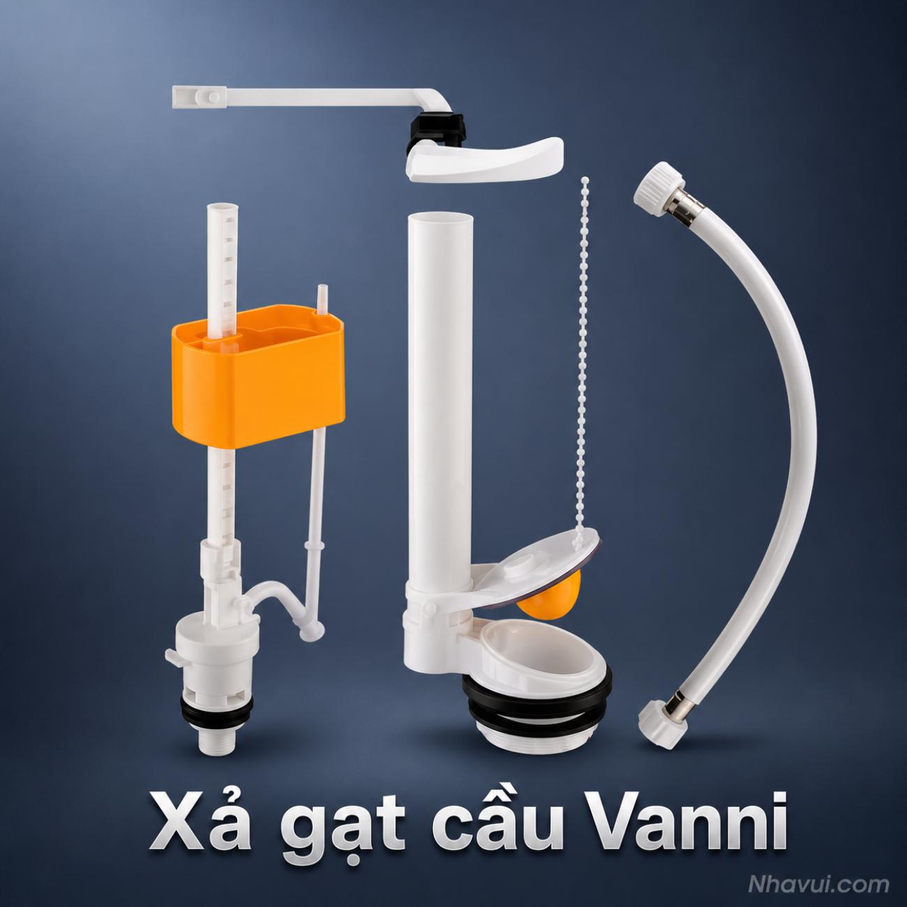 Xả gạt cầu Vanni phụ kiện cấp xả bồn cầu két rời
