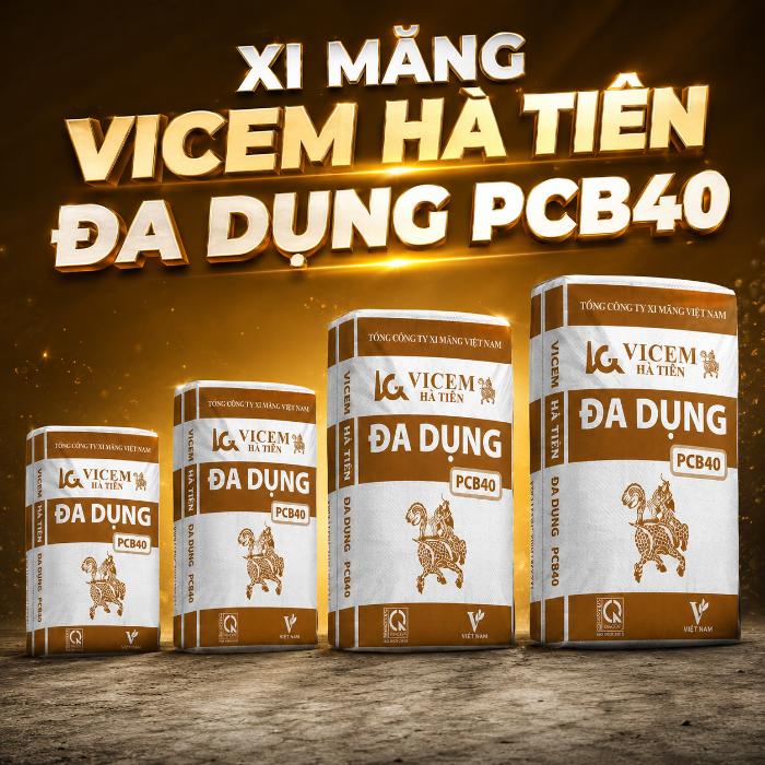 Xi măng đa dụng Vicem Hà Tiên PCB40 bao 50kg