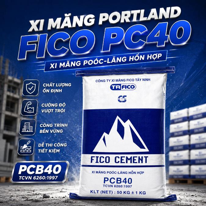 Xi măng Portland Fico PC40 bao 50kg