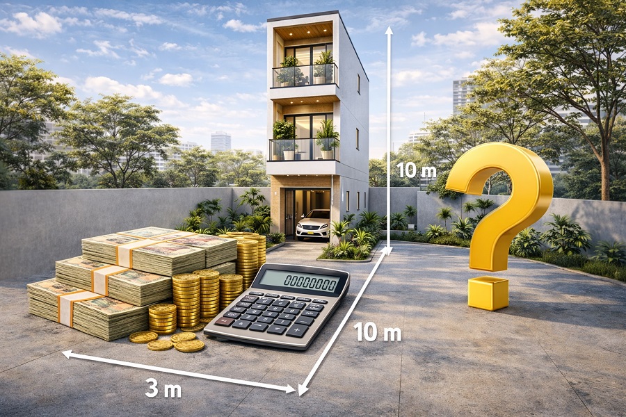 Nhà phố 3x10 xây bao nhiêu tiền?