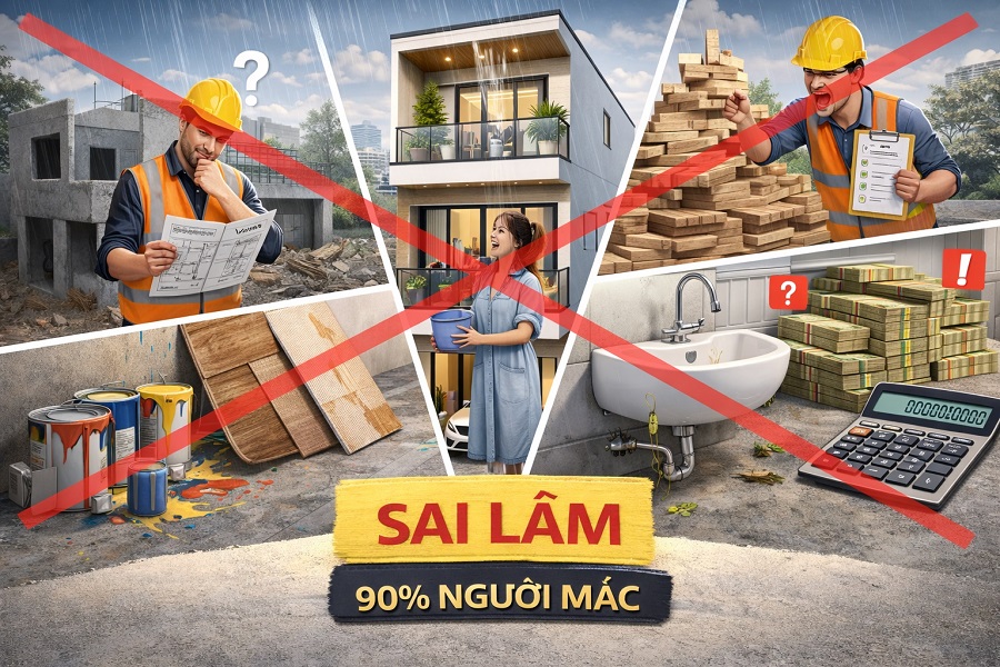 Sai lầm khi xây nhà phố: Những lỗi thường gặp và cách khắc phục